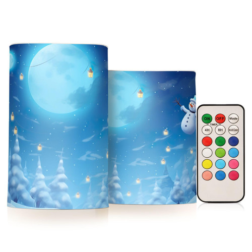 RunningBear Christmas Winter Snowmans Sky Flameless Candles with Remote Timer Battery Operated Flameless Votive Candles Set of 2 Electric Led Candles for Wedding Aniversary Decor RunningBear Christmas Winter Snowmans Sky Flameless Candles with Remote Timer Battery Operated Flameless Votive Candles Set of 2 Electric Led Candles for Wedding Aniversary Decor