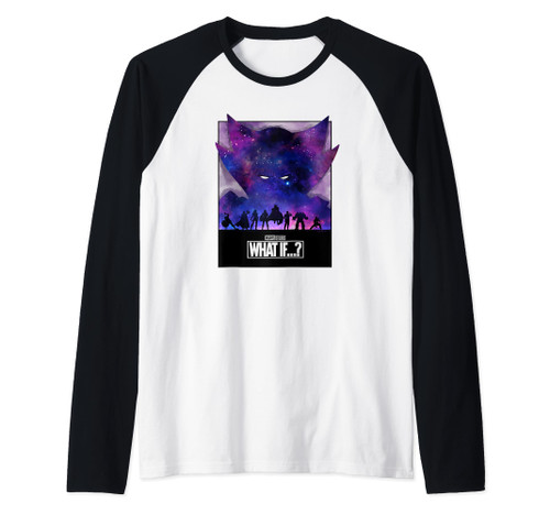 Marvel What If Group Shot Galactic Silhouette Raglan Baseball Tee