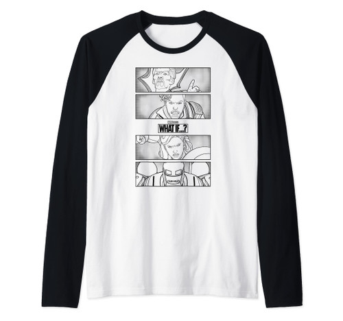 Marvel What If Simple Group Panels Raglan Baseball Tee