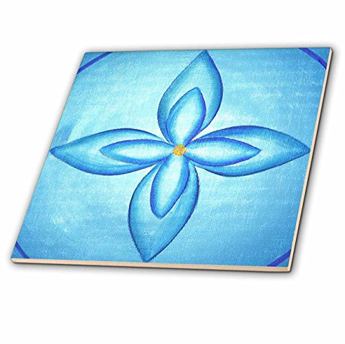 3dRose ct_13596_2 Blue Lotus Flower Ceramic Tile, 6-Inch