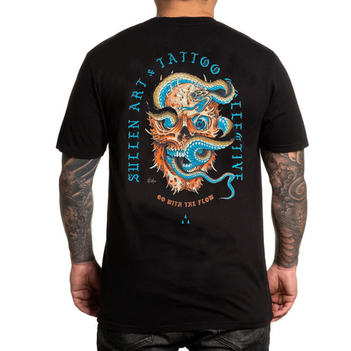Sullen Men's Flow Premium Vintage Black Short Sleeve T Shirt 3XL