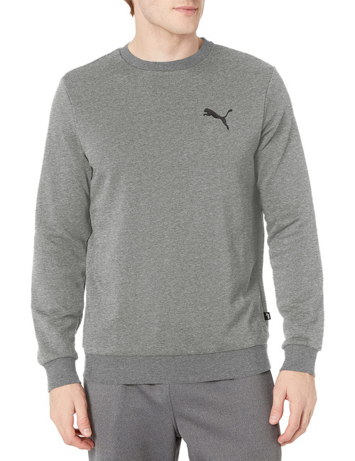 PUMA mens Essentials Small Logo Crew Sweatshirt, Medium Gray Heather-cat, Medium US