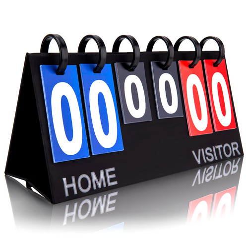 IVONNEY Flip Scoreboard Tabletop Score Flipper, Football Portable Scoreboard, Flip Score Keeper, Outdoor Score Flip Cards for Basketball Volleyball Tennis Sports - 6 Digits Scoreboard