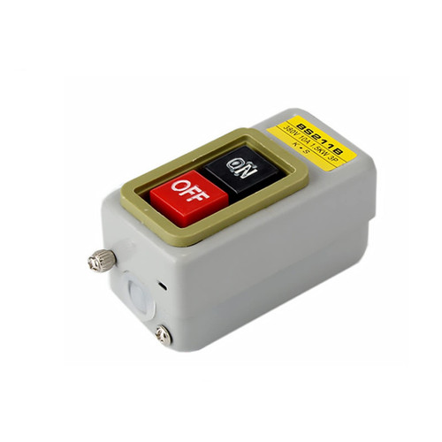 KOSSMA Power Control Button Switch Industrial Household Three-Phase Motor Start Button Press Switch 10A BS211B 1.5KW