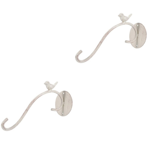Happyyami 2pcs Outdoor Hooks for Hanging Lantern Hooks Bird feeders Hanging Hangers Flower Pot Brackets Planter Hanging Hook Wall Plant Hanger Bracket Wrought Iron Coat Hanger Wind Chime