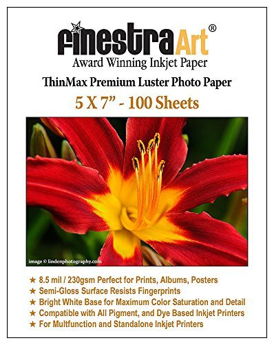 5x7 Finestra Art Premium Luster Inkjet Photo Paper - 100 Sheets 8.5mil