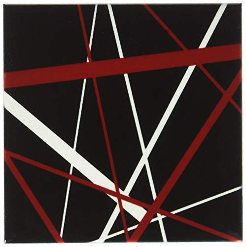 3dRose CST_214093_2 Red & White Stripes on A Black Background Soft Coasters, (Set of 8)