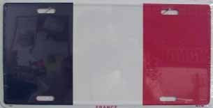 France Flag Aluminum Automotive Novelty License Plate Tag Sign