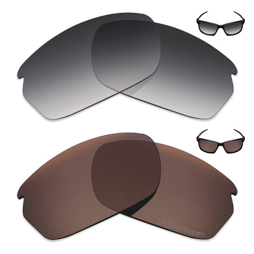 Mryok+ 2 Pair Polarized Replacement Lenses for Oakley Carbon Shift Sunglass - Grey Gradient Tint/Bronze Brown
