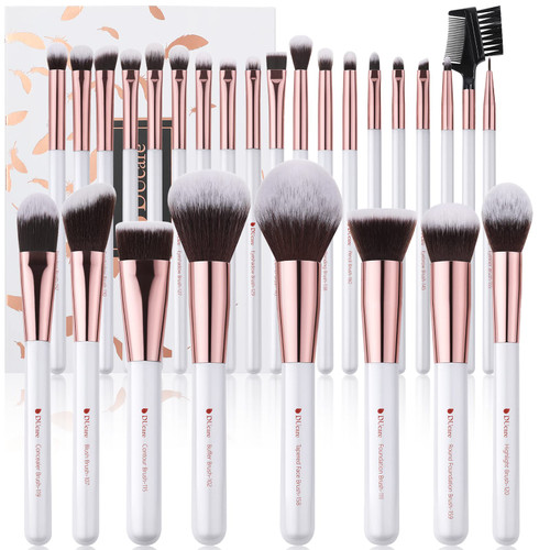 DUcare Makeup Brushes Set Professional 27Pcs Makeup Brushes Premium Synthetic Kabuki Foundation Blending Face Powder Blush Concealers Eye Shadows Make Up Brushes Kit White DUcare Makeup Brushes Set Professional 27Pcs Makeup Brushes Premium Synthetic Kabuki Foundation Blending Face Powder Blush Concealers Eye Shadows Make Up Brushes Kit White