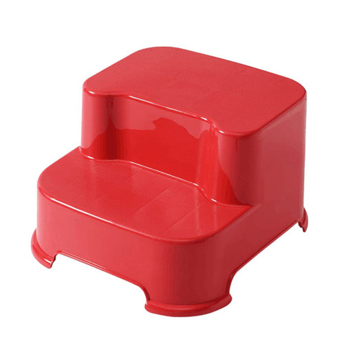 Toyvian Two Step Kids Step Stools Toddler Safety Steps Toilet Potty Training Stool Non- Slip Foot Stool Bedside Step Stool for Kitchen Bathroom Bedroom Red