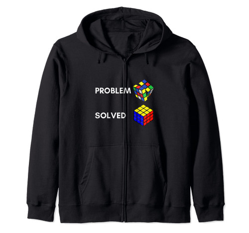 Speed Cubing Master Rubiks Cube Colorful Rubix 80s Vintage Zip Hoodie