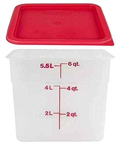 Cambro SFC6451 6SFSPP190 Translucent Food Container with Lid, 6-Quart, Red