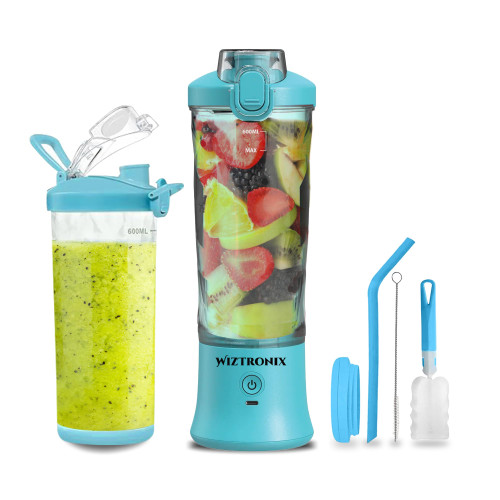 Portable Blender For Shakes And Smoothies | Mini Personal Blender 20oz USB Rechargeable Travel Blender With 6 Blades - Mint