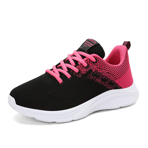 RUNMAXX Womens Walking Shoes Running Sneakers Tennis Casual Lightweight Comfortable Fashion Sports Gym Shoes Black Pink