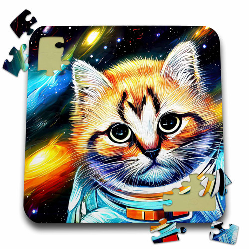 3dRose Galaxy cat in Space. Fantasy Digital Art, Cool Family Friendly Gift - Puzzles (pzl-376599-2)