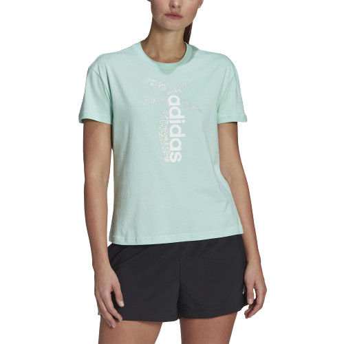 adidas womens PLMTR Graphic Tee Clear Mint X-Small