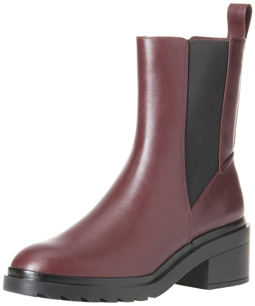 Amazon Essentials Women's Chunky Sole Chelsea Boot, Black Oxblood, 9