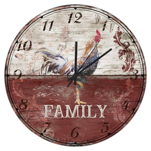 Wall Clock 12in Rustic Farmhouse Wooden Wall Clock Non-Ticking Sweep Quartz Battery Operated Clock Arabic Numerals Wooden Clock Decor 12in Mid Century Wall Clock for Entryway Laundry Room Man Cave