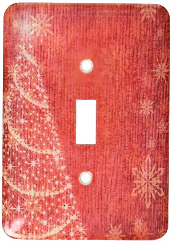 3dRose lsp_28072_1 Red Christmas Tree and Snowflakes Toggle Switch Multi-Color
