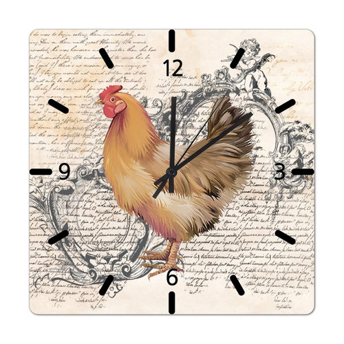 Wooden Wall Clocks 12in Vintage Rooster Hanging Clock Silent Non Ticking Battery Operated Country Chicken Wooden Clock Rustic Farmhouse Personalised Wooden Clock for Half Bath Laundry Room Farmhouse