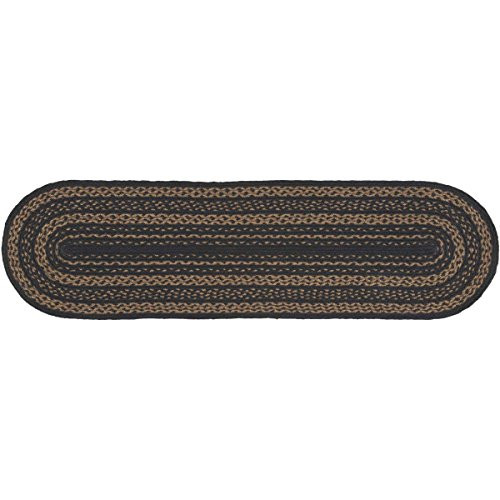 VHC Brands Indigo Blue Primitive Classic Country Tabletop & Kitchen Patriot Navy Jute Runner, 13x48, Black VHC Brands Indigo Blue Primitive Classic Country Tabletop & Kitchen Patriot Navy Jute Runner, 13x48, Black