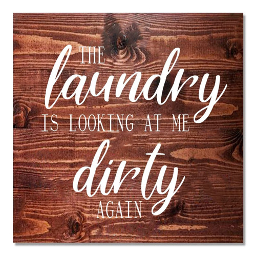 Laundry Wood Sign with Funny Saying Laundry Plaque Rustic Shabby Wooden Sign Plaque Retro Wall Hanging Art Vintage Farmhouse Home Decor for Laundry Room Novelty Gift for Mom Mother