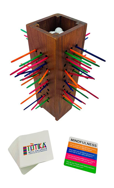 YEHUA! TOTIKA Mindfulness Cards and PLUNKTIKA - A Card and Marble Plunk Game to Focus on Mindfulness, Self-Actualization & Paying it Forward, Self-Care, Empathy for Self & Others