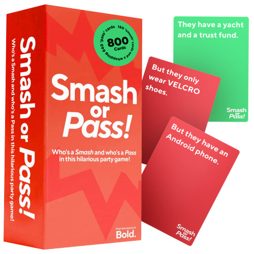 Bold. Smash or Pass: The Hilarious Game Night Adult Card Game - 3-20 Players - Fun Card Games and Party Game for Adults - Perfect for Girls Night, Bachelorette Party, or Strangers Bold. Smash or Pass: The Hilarious Game Night Adult Card Game - 3-20 Players - Fun Card Games and Party Game for Adults - Perfect for Girls Night, Bachelorette Party, or Strangers
