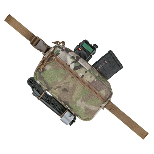 ACETAC SWAG Tactical Fanny Pack Cross Body Bag with 5.56 Magazine Inserts Hybrid Dangler Drop Pouch for Chest Rigs (MultiCam)