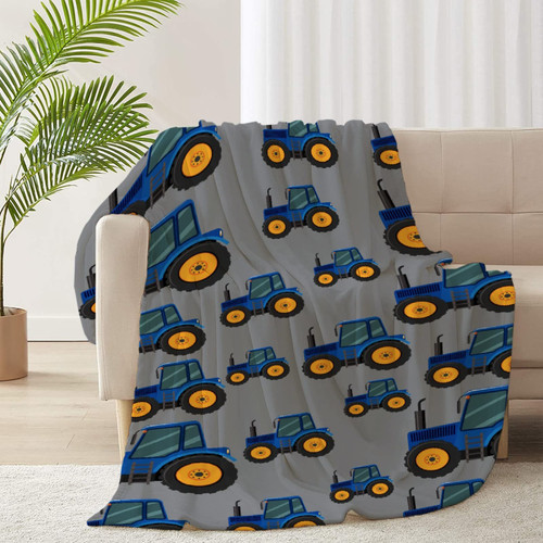 RICKYOUNG Blue Tractors Fleece Flannel Lightweight Blankets Quilt Plush Soft Bedding Throw Blanket for Couch and Bed 60"x50" for Teen RICKYOUNG Blue Tractors Fleece Flannel Lightweight Blankets Quilt Plush Soft Bedding Throw Blanket for Couch and Bed 60"x50" for Teen