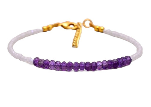 Amethyst and clear quartz gemstones Bracelet Rondelle Faceted 7inch Sterling Silver Stacking Beaded Bracelet, Simple Layering, Dainty Gemstone Bracelet, Fine Jewelry, Minimalist, Amethyst and clear quartz gemstones Bracelet Rondelle Faceted 7inch Sterling Silver Stacking Beaded Bracelet, Simple Layering, Dainty Gemstone Bracelet, Fine Jewelry, Minimalist,