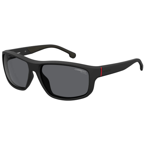 Carrera Men's 8038/S Rectangular Sunglasses, Black/Polarized Gray, 61mm, 15mm