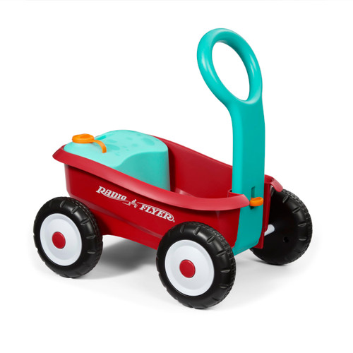 Radio Flyer Bubble Buddy Walker Wagon, Bubble Machine for Kids, Red Baby Walker with Wheels for Ages 1-4