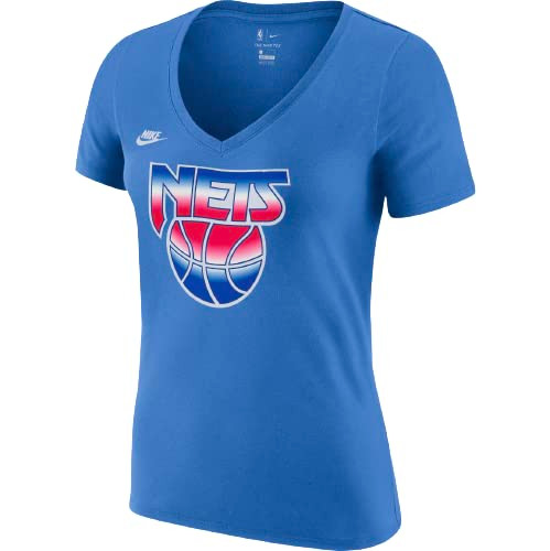 Nike Women's Brooklyn Nets Dri-FIT Blue Hardwood Classic T-Shirt (as1, Alpha, l, Regular, Regular, Blue)