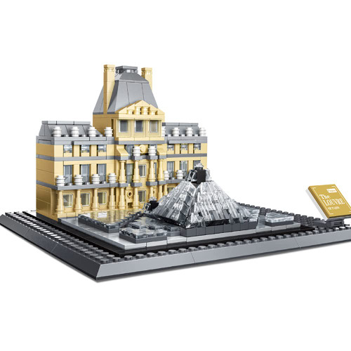 Goirzi 821Pcs Louvre Museum Paris Building Blocks Toys Puzzle Set World Architecture Model Collection Creative for Kids Adults