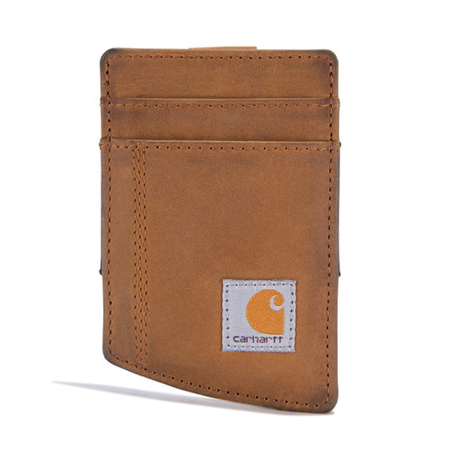 Carhartt Men's Casual Saddle Leather Wallets, Brown (Front Pocket), One Size