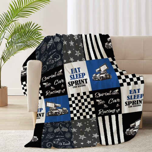 RICKYOUNG Sprint Car Racing Truck Fleece Flannel Lightweight Blankets Quilt Plush Soft Bedding Throw Blanket for Couch and Bed 60"x50" for Teen RICKYOUNG Sprint Car Racing Truck Fleece Flannel Lightweight Blankets Quilt Plush Soft Bedding Throw Blanket for Couch and Bed 60"x50" for Teen