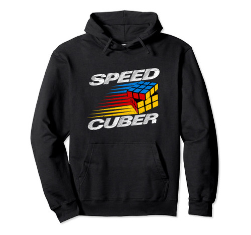 Competitive Puzzle Cube Speed Cuber Hobby 80's Vintage Toy Pullover Hoodie