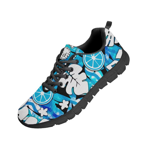 SYtrade Lemon Flower Blue Running Sneakers Slip On Walking Shoes Breathable Workout Shoes Lightweight Gym Sneakers for Women