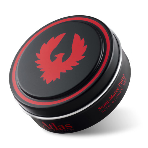 Atlas Matte Hair Pomade for Men Semi-Matte Putty | Men's Hair Styling Product | Medium Hold | Low Shine Hair Clay Pomade Hybrid | Water Soluble | 2.4oz (Single (1pack))