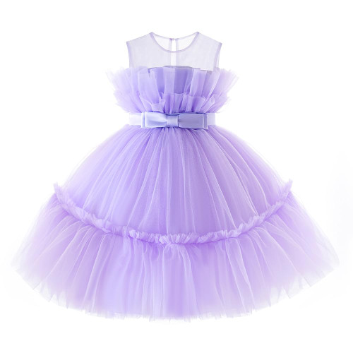 LHXIUIMJ Baby Girls Tulle Tutu Dresses for Toddler Baby Flower Girls Party Formal Princess Dress Wedding Bridesmaid Easter Gown Size 90?Purple?