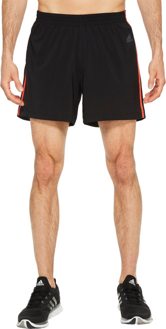 adidas Mens Running Response Short, Black/Hi-Res Red, X-Large/5"