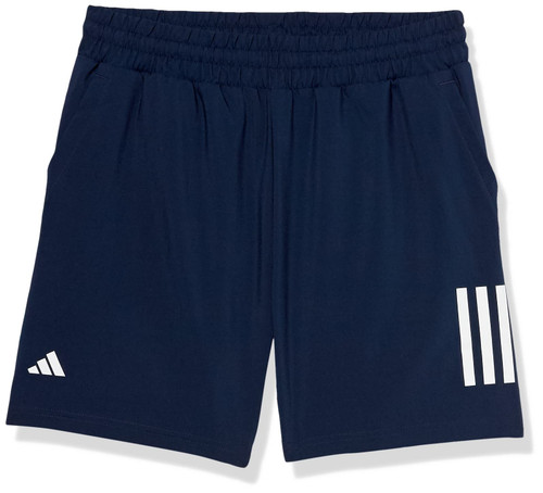 adidas Boys' Club Tennis 3-Stripes Shorts, Collegiate Navy, Small