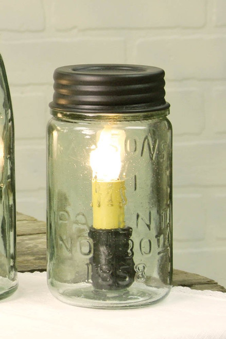 Colonial Tin Works Mason Jar Lamp with Pint Mason Jar, clear