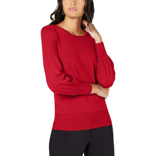 Alfani Womens Bishop Sleeve Pullover Sweater, Red, Large