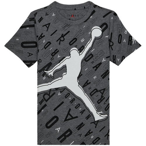Jordan Boy's Jumpman HBR All Over Print Short Sleeve Tee (Big Kids) Carbon Heather MD (10-12 Big Kid)