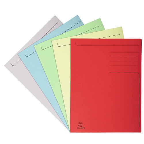 Exacompta Forever A4 Pre-Printed 3-Flap Folders, Assorted Colours, Pack of 10