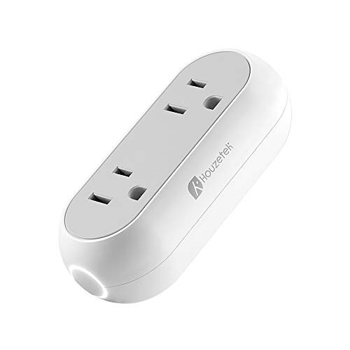 Houzetek 2 IN 1 Wi-Fi Smart Outlets, APP Remote Control, No Hub Required Compatible with Amazon Alexa, Google Assistant, IFTTT, Timing Function Control Your Home Appliances from Anywhere (1 packs)