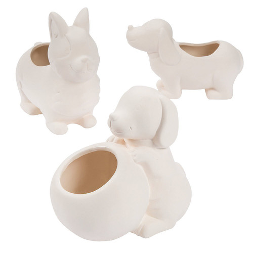 Do It Yourself Ceramic Puppy Planters (6Pc) - Crafts for Kids and Fun Home Activities